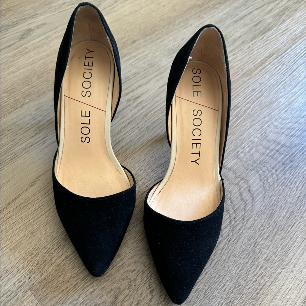 Sole Society Jenn Suede D'Orsay Kitten Heel Pumps - Size 6